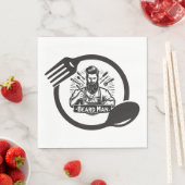 Bärtiger Mann kocht Papiertücher Serviette (Beispiel)