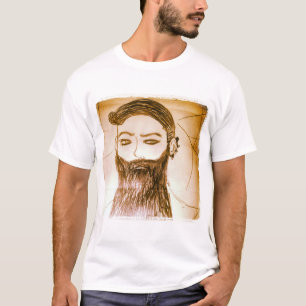 bärtiger Mann Manga Anime in verdrehter Welt T-Shirt