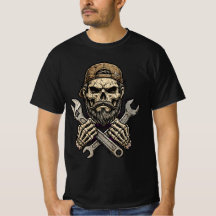 Bärtiger Totenkopf-Mechaniker-Schraubenschlüssel -