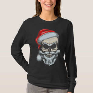 Bärtiger Vintage-Totenkopf-Weihnachtsmann-Weihnach T-Shirt