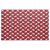 Bärtiges Collie-Silhouette-Muster-Rot Stoff (Fat Quarter (45,7 x 55,9 cm))