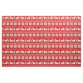 Bärtiges Collie-Silhouette-Weihnachtsmuster-Rot Stoff (Fat Quarter (45,7 x 55,9 cm))
