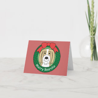 Bärtiges Collie-Weihnachten Feiertagskarte