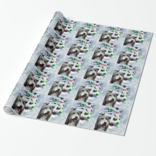 Bärtiges Collie-Weihnachten Geschenkpapier