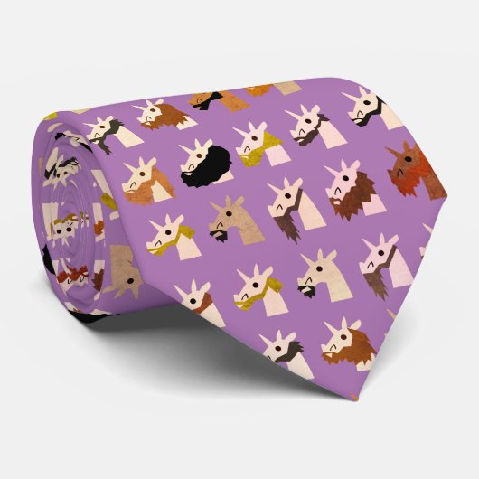 Bärtiges Einhorn Krawatte (Gerollt)