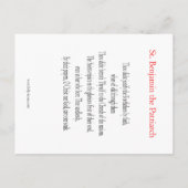 Bartkarte des Heiligen Patriarchen Benjamin Postkarte (Rückseite)