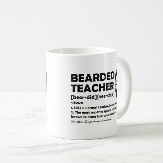 Bartlehrer Funny Definition Personalisiert Kaffeetasse (VorderseiteRechts)