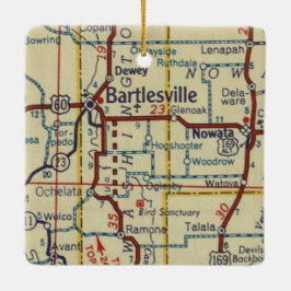Bartlesville OK Vintage Karte Keramikornament