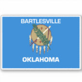 Bartlesville Oklahoma Flag Aufkleber (Vorderseite)