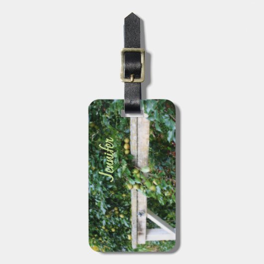 Bartlett Birnen auf Tree Orton Effekt Personalisie Gepäckanhänger (Vorderseite vertikal)