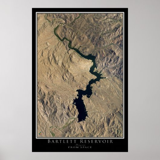 Bartlett Lake Arizona Satelliten-Poster Karte Poster (Vorne)