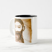 Bartmanga-Anime in verdrehter Welt Zweifarbige Tasse (Vorderseite Links)