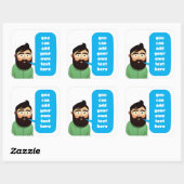 Bartmann Quadratischer Aufkleber (Blatt)