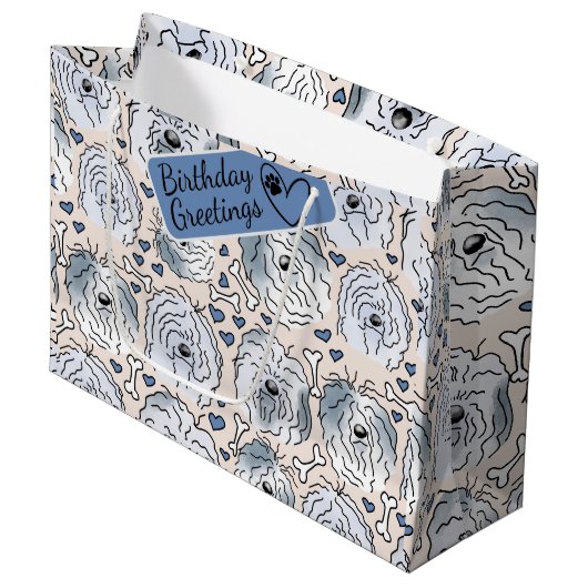 Bartoles Cartoon Kopf nahtlos Muster Große Geschenktüte (Vorderseite Schrägansicht)