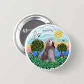 Bartollie (braun-weiß) button (Vorne & Hinten)