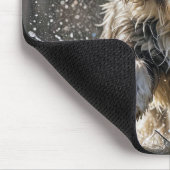 Bartollie in Wasserpfütze Mousepad (Ecke)