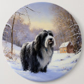 Bartollie Let It Snow Weihnachten Button (Vorderseite)