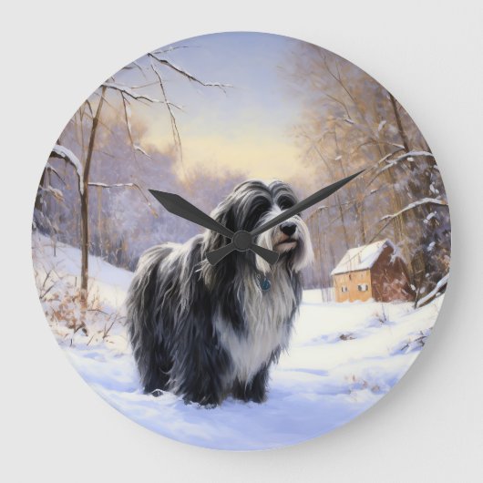 Bartollie Let It Snow Weihnachten Große Wanduhr (Vorderseite)