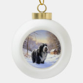 Bartollie Let It Snow Weihnachten Keramik Kugel-Ornament (Vorderseite)