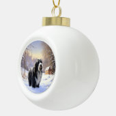 Bartollie Let It Snow Weihnachten Keramik Kugel-Ornament (Rechts)