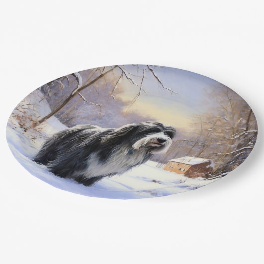 Bartollie Let It Snow Weihnachten Pappteller (Schrägansicht)