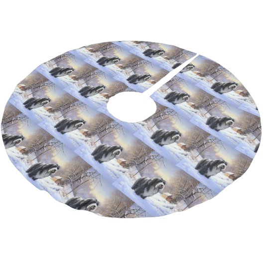 Bartollie Let It Snow Weihnachten Polyester Weihnachtsbaumdecke (Schrägansicht)