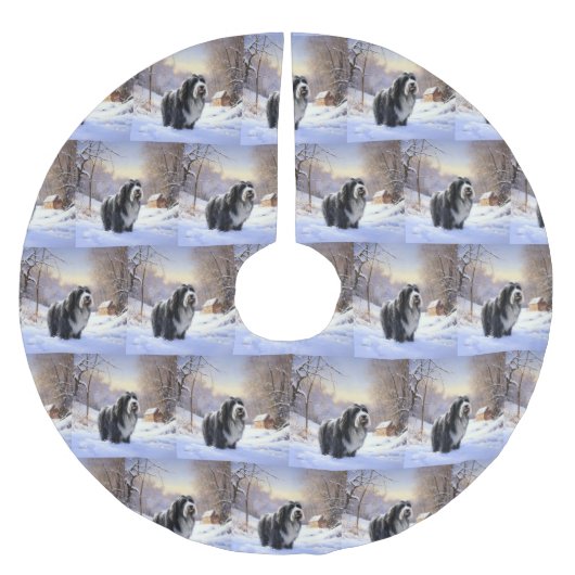 Bartollie Let It Snow Weihnachten Polyester Weihnachtsbaumdecke (Vorderseite)