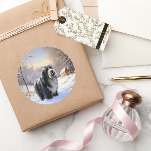 Bartollie Let It Snow Weihnachten Runder Aufkleber (Schenken)