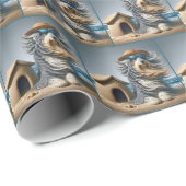 Bartollie mit Doghouse Sandcastle Geschenkpapier (Rolleneckpunkt)