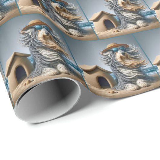 Bartollie mit Doghouse Sandcastle Geschenkpapier (Rolleneckpunkt)