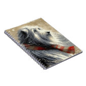 Bartollie mit gestreiftem Winterskarf Notizblock (Rechte Seite)