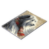 Bartollie mit gestreiftem Winterskarf Notizblock (Linke Seite)