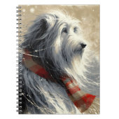 Bartollie mit gestreiftem Winterskarf Notizblock (Vorderseite)