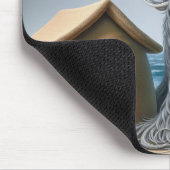 Bartollie mit Sandcastle Doghouse Mousepad (Ecke)