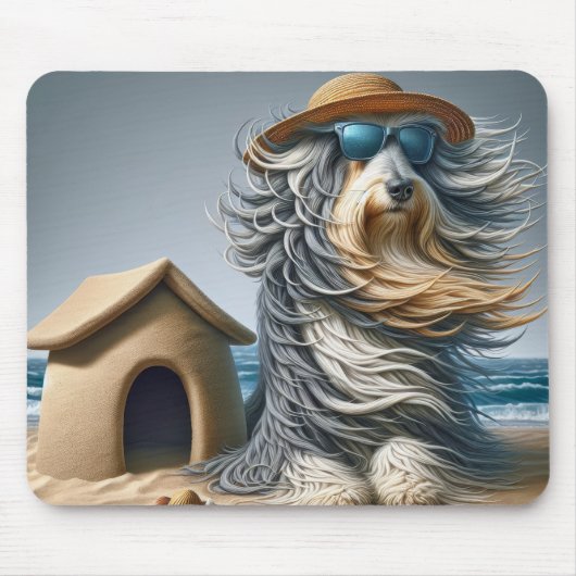 Bartollie mit Sandcastle Doghouse Mousepad (Vorne)
