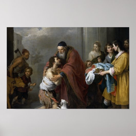 Bartolome Esteban Murillo-Rückkehr des Prodigalen Poster (Vorne)