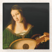 Bartolomeo Veneto Lady Lute Porträt Glasuntersetzer (Vorderseite)