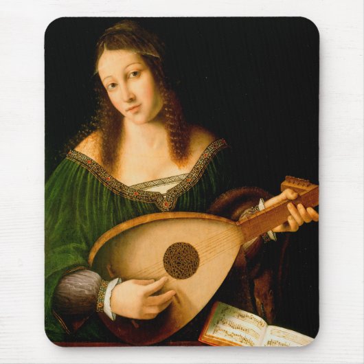 Bartolomeo Veneto Lady Lute Porträt Mousepad (Vorne)