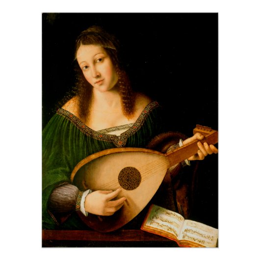 Bartolomeo Veneto Lady Lute Porträt Poster (Vorderseite)