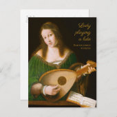 Bartolomeo Veneto Lady spielt eine lute CC1160 Postkarte (Vorne/Hinten)