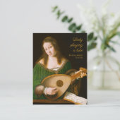 Bartolomeo Veneto Lady spielt eine lute CC1160 Postkarte (Stehend Vorderseite)