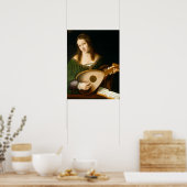 Bartolomeo Veneto und Werkstatt Lady Playing a Lut Poster (Küche)