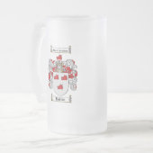 BARTON-FAMILIENWAPPEN - BARTON-WAPPEN MATTGLAS BIERGLAS (Vorderseite Links)