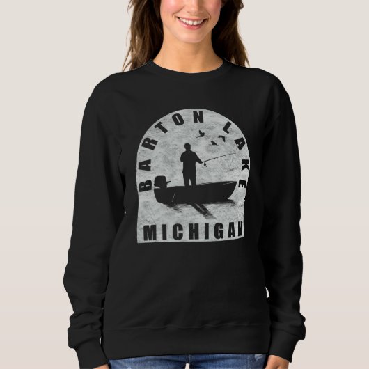 Barton Lake Fishing Michigan Sweatshirt (Vorderseite)
