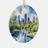 Barton Springs Austin Texas Watercolor Keramik Ornament (Rechts)