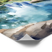 Barton Springs Austin Texas Watercolor Poster (Ecke)