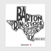 Barton Springs Pool Sticker (Blatt)
