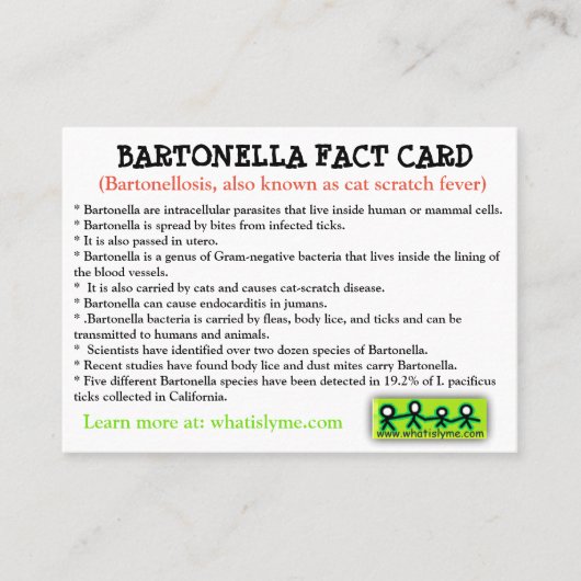 Bartonella Fact Card Visitenkarte (Vorderseite)