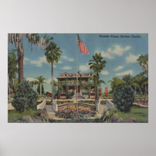 Bartow, Florida - Aussicht auf Wunderhaus und Gart Poster