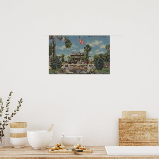 Bartow, Florida - Aussicht auf Wunderhaus und Gart Poster (Küche)